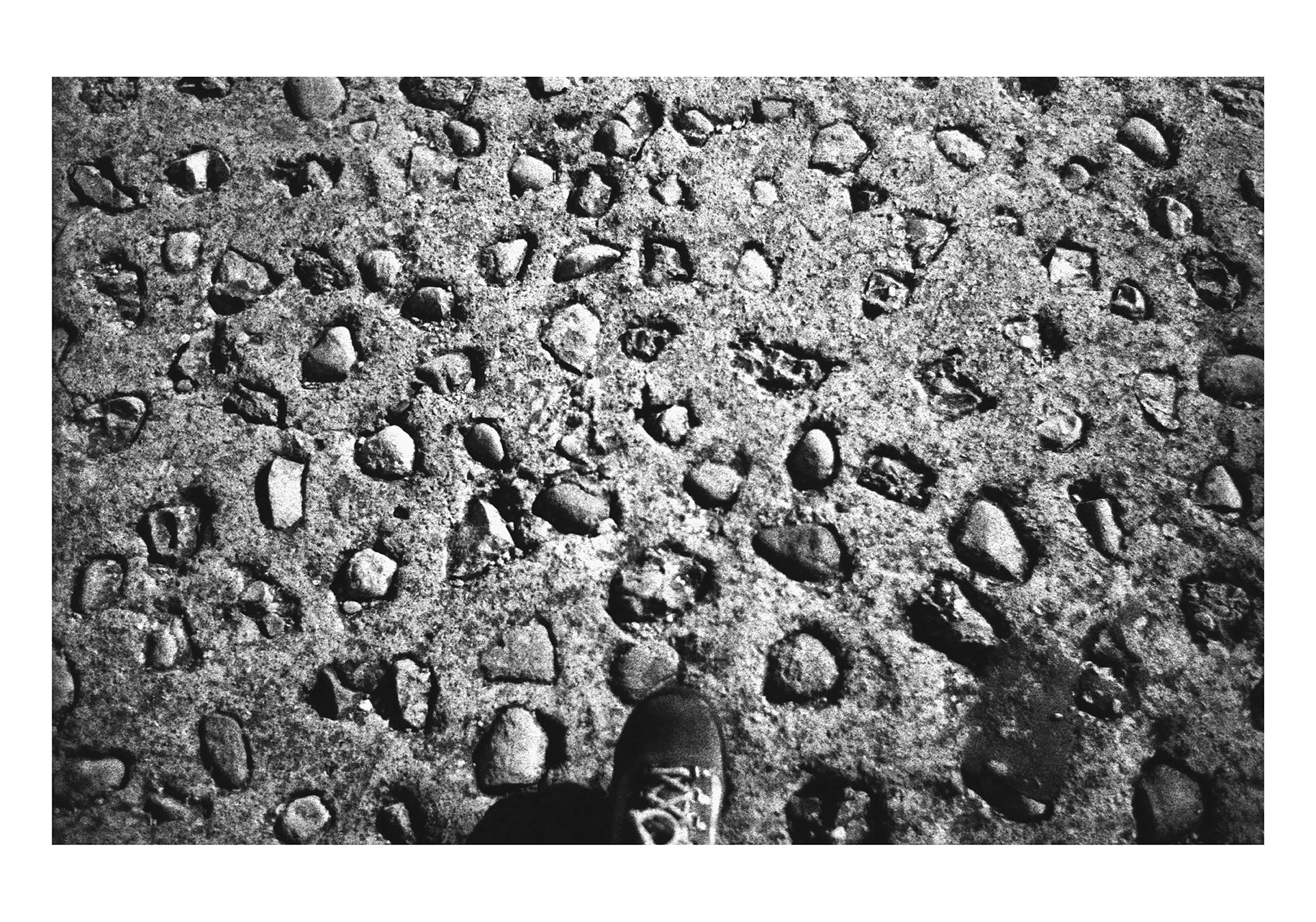 My foot towards St. Michael Crux. Way of St. James (Catalan Way)